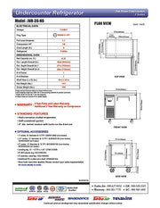 Turbo Air JUR-36-N6 J Series 36" Solid Door Undercounter Refrigerator w/ Side Mounted Compressor - Donut-Equipment.com
