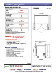 Turbo Air PWR-48-N 48 1/4" Worktop Refrigerator w/ (2) Sections, 2 Solid Doors - Donut-Equipment.com