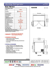 Turbo Air PWR-60-N 60 1/4" Worktop Refrigerator w/ 2 Sections, 2 Solid Doors - Donut-Equipment.com