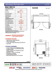 Turbo Air PWR-72-N 72 1/4" Worktop Refrigerator w/ 2 Sections, 2 Solid Doors - Donut-Equipment.com
