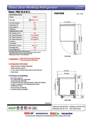 Turbo Air PWR-28-G-N 27 1/2" Worktop Refrigerator w/ (1) Section, 1 Glass Door - Donut-Equipment.com