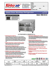 Turbo Air PWR-48-G-N 48 1/4" Worktop Refrigerator w/ 2 Sections, 2 Glass Doors - Donut-Equipment.com