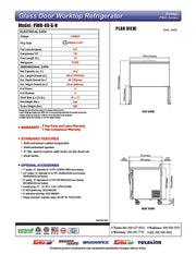 Turbo Air PWR-48-G-N 48 1/4" Worktop Refrigerator w/ 2 Sections, 2 Glass Doors - Donut-Equipment.com