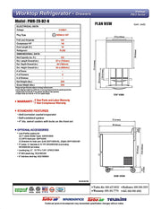 Turbo Air PWR-28-D2-N 27 1/2" Worktop Refrigerator w/ 1 Section, 2 Drawers - Donut-Equipment.com