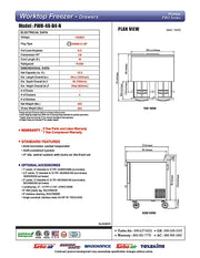 Turbo Air PWR-48-D4-N 48 1/4" Worktop Refrigerator w/ 2 Sections, 4 Drawers - Donut-Equipment.com