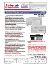 Turbo Air PWR-72-D2R-N 72 1/4" Worktop Refrigerator w/ 3 Sections, 2 Drawers & 1 Solid Door - Donut-Equipment.com