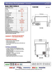 Turbo Air PWR-72-D2R-N 72 1/4" Worktop Refrigerator w/ 3 Sections, 2 Drawers & 1 Solid Door - Donut-Equipment.com