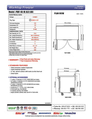 Turbo Air PWF-48-N 48 1/4" Worktop Freezer w/ 2 Sections, 2 Solid Doors - Donut-Equipment.com