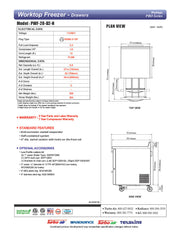 Turbo Air PWF-28-D2-N 27 1/2" Worktop Freezer w/ 1 Section, 2 Drawers - Donut-Equipment.com
