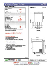Turbo Air PWF-28-D2-N 27 1/2" Worktop Freezer w/ 1 Section, 2 Drawers - Donut-Equipment.com