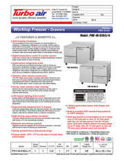 Turbo Air PWF-48-D2R-N 48 1/4" Worktop Freezer w/ 2 Sections, 2 Drawers & 1 Solid Door - Donut-Equipment.com