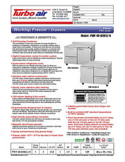 Turbo Air PWF-48-D2R-N 48 1/4" Worktop Freezer w/ 2 Sections, 2 Drawers & 1 Solid Door - Donut-Equipment.com