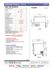 Turbo Air PWF-60-D2R-N 60 1/4" Worktop Freezer w/ 2 Sections, 2 Drawers & 1 Solid Door - Donut-Equipment.com
