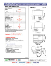 Turbo Air PWR-48-D2R(L)-FB-N 48 1/4" Worktop Refrigerator w/ (2) Sections, 2 Drawers & 1 Solid Door, Front Breathing - Donut-Equipment.com