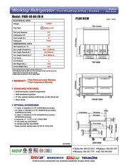 Turbo Air PWR-48-D4-FB-N 48 1/4" Worktop Refrigerator w/ (2) Sections, 4 Drawers, Front Breathing - Donut-Equipment.com