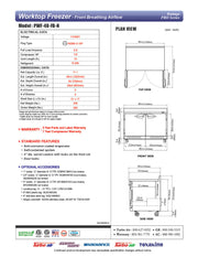 Turbo Air PWF-48-FB-N 48 1/4"W Worktop Freezer w/ (2) Sections & 2 Doors - Donut-Equipment.com