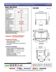 Turbo Air PWF-48-FB-N 48 1/4"W Worktop Freezer w/ (2) Sections & 2 Doors - Donut-Equipment.com