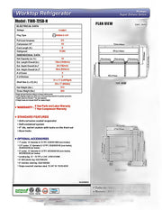 Turbo Air TWR-72SD-N 72 5/8" Super Deluxe Worktop Refrigerator w/ (3) Sections, 3 Solid Doors - Donut-Equipment.com