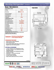 Turbo Air TWR-48SD-D2-N 48 1/4" Super Deluxe Worktop Refrigerator w/ (2) Sections, 2 Drawers & 1 Solid Door - Donut-Equipment.com