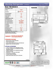 Turbo Air TWR-60SD-D2R-N 60 1/4" Super Deluxe Worktop Refrigerator w/ (2) Sections, 2 Drawers & 1 Solid Door - Donut-Equipment.com
