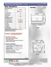 Turbo Air TWR-60SD-D4-N 60 1/4" Super Deluxe Worktop Refrigerator w/ (2) Sections, 4 Drawers - Donut-Equipment.com