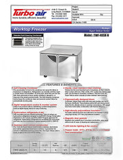 Turbo Air TWR-48SD-N 48 1/4" Super Deluxe Worktop Refrigerator w/ (2) Sections, 2 Solid Doors - Donut-Equipment.com
