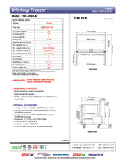Turbo Air TWR-48SD-N 48 1/4" Super Deluxe Worktop Refrigerator w/ (2) Sections, 2 Solid Doors - Donut-Equipment.com