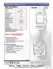 Turbo Air TWF-28SD-D2-N 27 1/2" Super Deluxe Worktop Freezer w/ (1) Section, 2 Drawers - Donut-Equipment.com