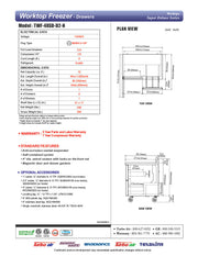 Turbo Air TWF-48SD-D2-N 48 1/4" Super Deluxe Worktop Freezer w/ (2) Sections, 2 Drawers & 1 Solid Door - Donut-Equipment.com