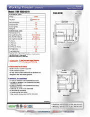 Turbo Air TWF-48SD-D2-N 48 1/4" Super Deluxe Worktop Freezer w/ (2) Sections, 2 Drawers & 1 Solid Door - Donut-Equipment.com