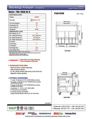 Turbo Air TWF-48SD-D4-N 48 1/4" Super Deluxe Worktop Freezer w/ (2) Sections, 4 Drawers - Donut-Equipment.com