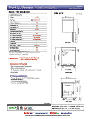 Turbo Air TWF-28SD-FB-N 27 1/2" Super Deluxe Worktop Freezer w/ (1) Section, 1 Solid Door, Front Breathing - Donut-Equipment.com