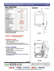 Turbo Air MWR-20S-N6 M3 Series 20" Shallow Depth Undercounter Worktop Refrigerator w/ (1) Section, 1 Solid Door - Donut-Equipment.com