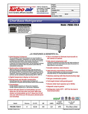 Turbo Air PRCBE-72R-N 72" PRO Series Chef Base w/ (4) Drawers - 115v - Donut-Equipment.com