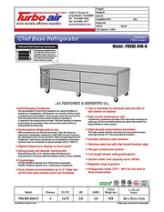 Turbo Air PRCBE-84R-N 84" PRO Series Chef Base w/ (4) Drawers - 115v - Donut-Equipment.com
