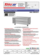Turbo Air PRCBE-60F-N 60" PRO Series Chef Base Freezer w/ (4) Drawers – 115v - Donut-Equipment.com