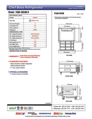 Turbo Air TCBE-48SDR-N 47 5/8" Super Deluxe Chef Base Refrigerator w/ (2) Drawers – 115v - Donut-Equipment.com