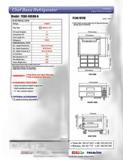 Turbo Air TCBE-48SDR-N 47 5/8" Super Deluxe Chef Base Refrigerator w/ (2) Drawers – 115v - Donut-Equipment.com