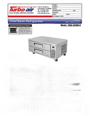Turbo Air TCBE-52SDR-N 52 1/4" Super Deluxe Chef Base w/ (2) Drawers - 115v - Donut-Equipment.com