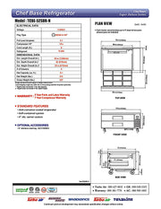 Turbo Air TCBE-52SDR-N 52 1/4" Super Deluxe Chef Base w/ (2) Drawers - 115v - Donut-Equipment.com