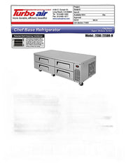 Turbo Air TCBE-72SDR-N 72" Super Deluxe Chef Base w/ (4) Drawers - 115v - Donut-Equipment.com