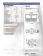 Turbo Air TCBE-96SDR-N 96 3/8" Super Deluxe Chef Base w/ (4) Drawers - 115v - Donut-Equipment.com