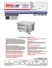 Turbo Air TCBE-36SDR-E-N6 41 5/8" Super Deluxe Chef Base w/ (2) Drawers - 115v - Donut-Equipment.com