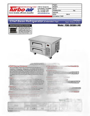Turbo Air TCBE-36SDR-E-N6 41 5/8" Super Deluxe Chef Base w/ (2) Drawers - 115v - Donut-Equipment.com