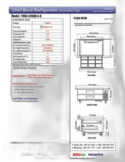 Turbo Air TCBE-52SDR-N 52 1/4" Super Deluxe Chef Base w/ (2) Drawers - 115v - Donut-Equipment.com