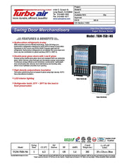 Turbo Air TGM-7SDB-N6 25" Black Super Deluxe Countertop Refrigerator w/ Glass Swing Door – Front Access, LED Lighting, 115v - Donut-Equipment.com