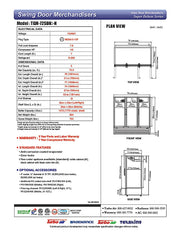 Turbo Air TGM-72SDHB-N 78" Black Super Deluxe Three Section Glass Door Merchandiser – (3) Left/Right Hinge Doors, 115v - Donut-Equipment.com