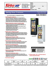 Turbo Air TGF-23SD-N 27" White Super Deluxe One Section Display Freezer – (1) Swing Door, LED Lighting, 115v - Donut-Equipment.com