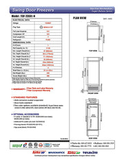 Turbo Air TGF-23SD-N 27" White Super Deluxe One Section Display Freezer – (1) Swing Door, LED Lighting, 115v - Donut-Equipment.com