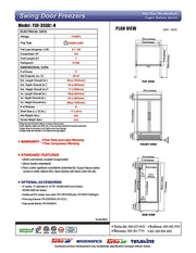 Turbo Air TGF-35SD-N 39 1/2" White Super Deluxe Two Section Display Freezer – (2) Swing Doors, LED Lighting, 115v - Donut-Equipment.com